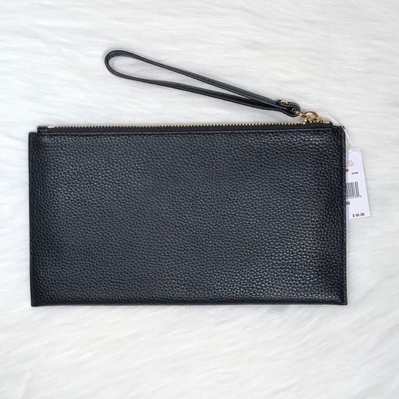 Michael Kors black pebbled leather flat wristlet - Picture 2 of 2